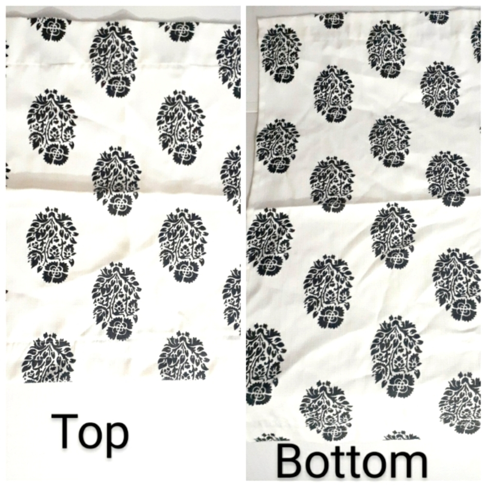 White black Floral thick small window/door curtain panels